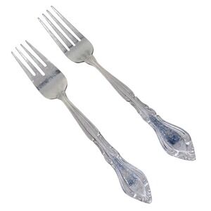 Rogers Stainless Korea Silverware Salad Fork, Dinner Fork, Set of 2 | Flatware